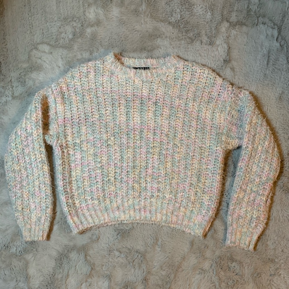 Wispy Pastel Rainbow Sweater by Forever 21
